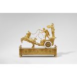 A French Empire chariot pendulum clock