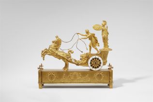 A French Empire chariot pendulum clock