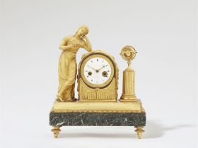 An ormolu pendulum clock with the muse Clio