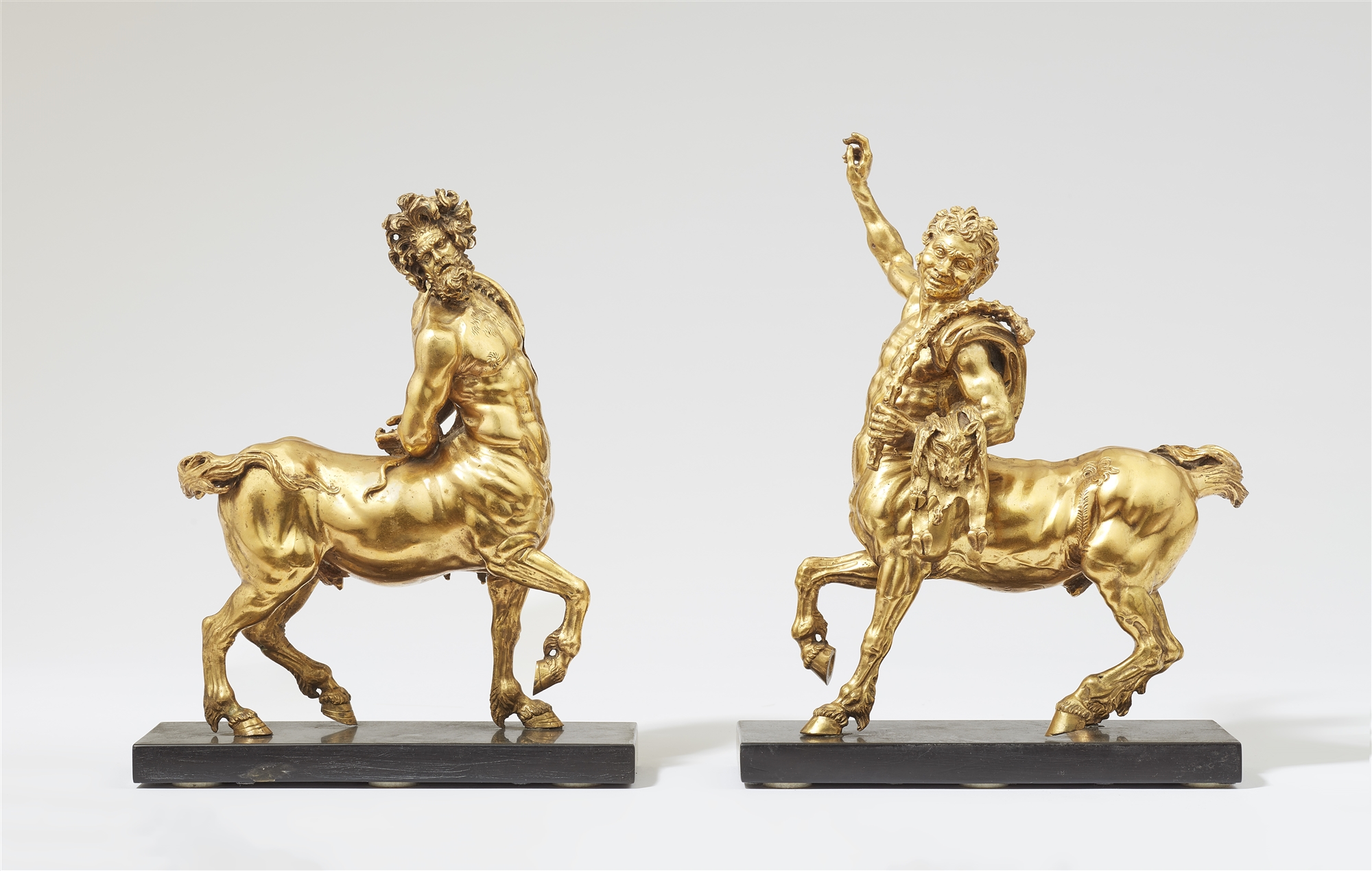 Diminutive ormolu copies of the Furietti centaurs