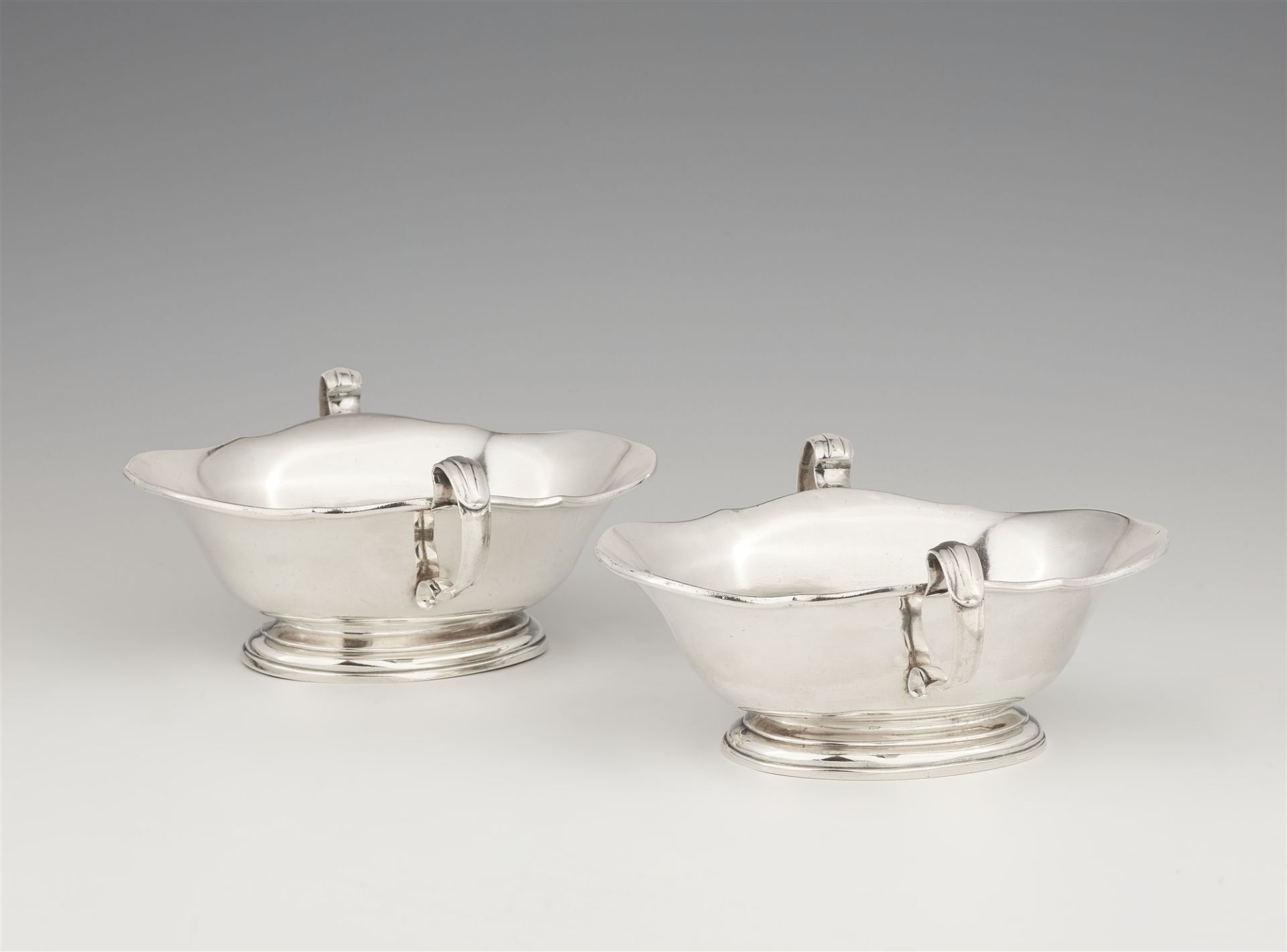 A pair of Dutch silver sauce boats
