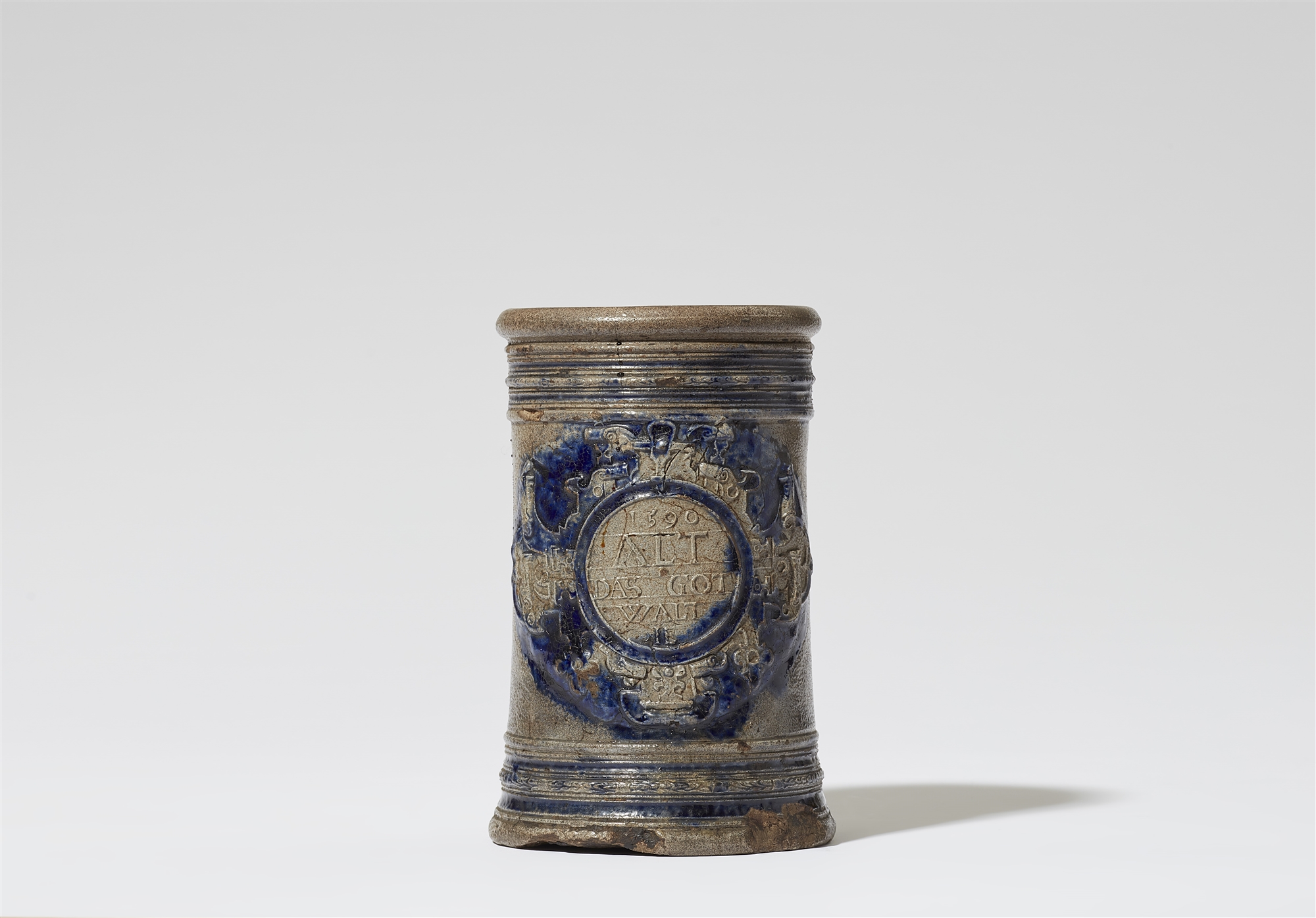 A Westerwald salt glazed stoneware apothecary jar