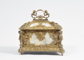 A magnificent Historicist bronze casket