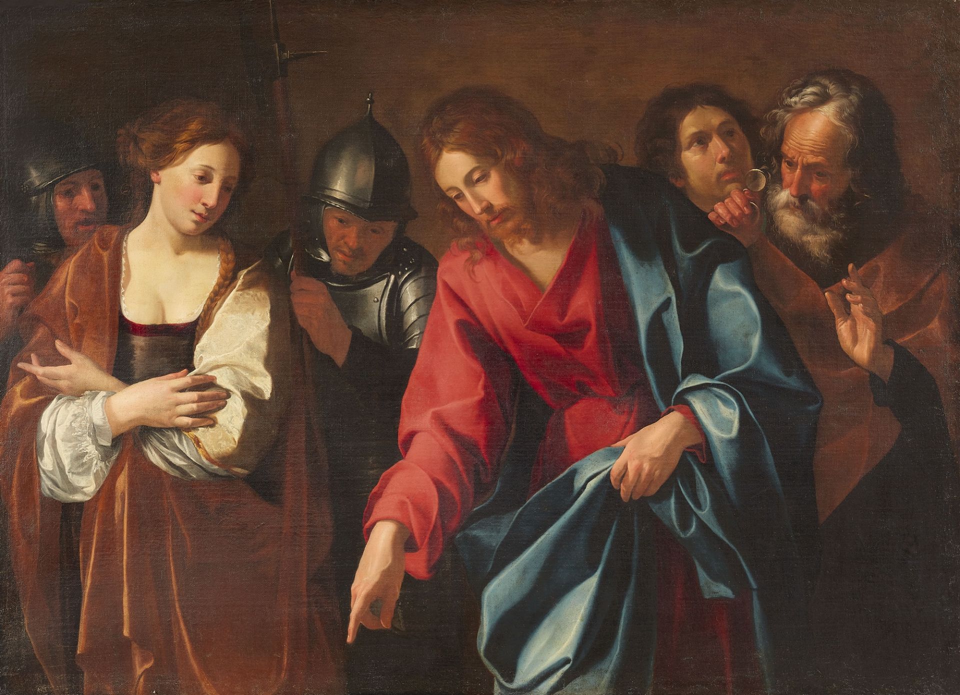Französischer Caravaggist of the 17th century, Christ and the Adulteress