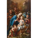 Spanischer Meister 17. Jahrhundert, Die Heilige Familie mit dem Erzengel