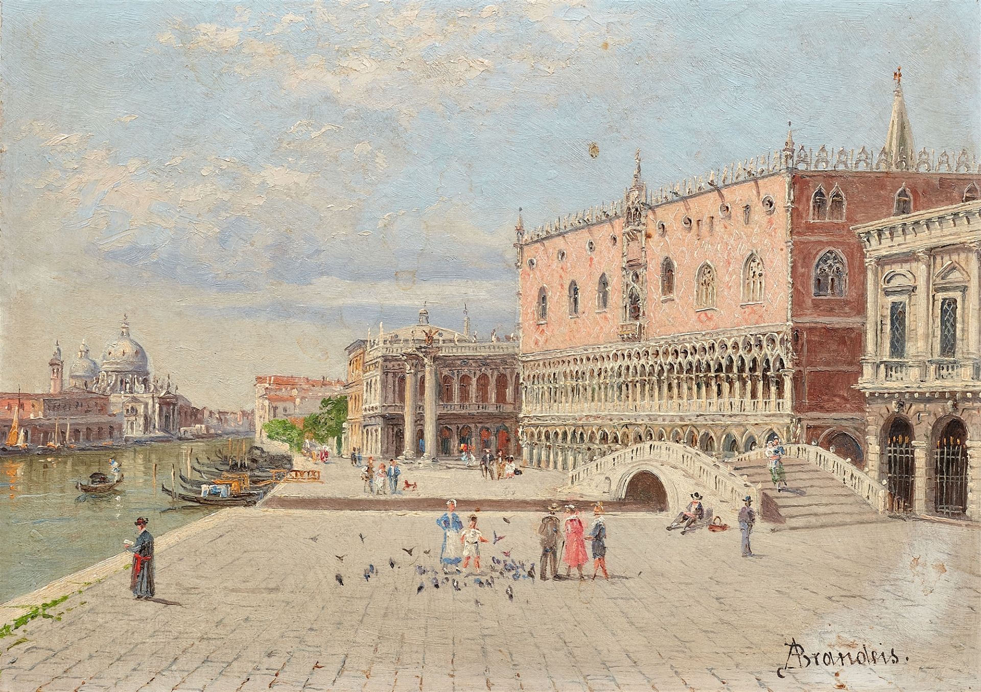 Antonietta Brandeis, Paar Venedigansichten:, Piazza San Marco mit Basilica di San Marco , Riva degli - Bild 2 aus 2