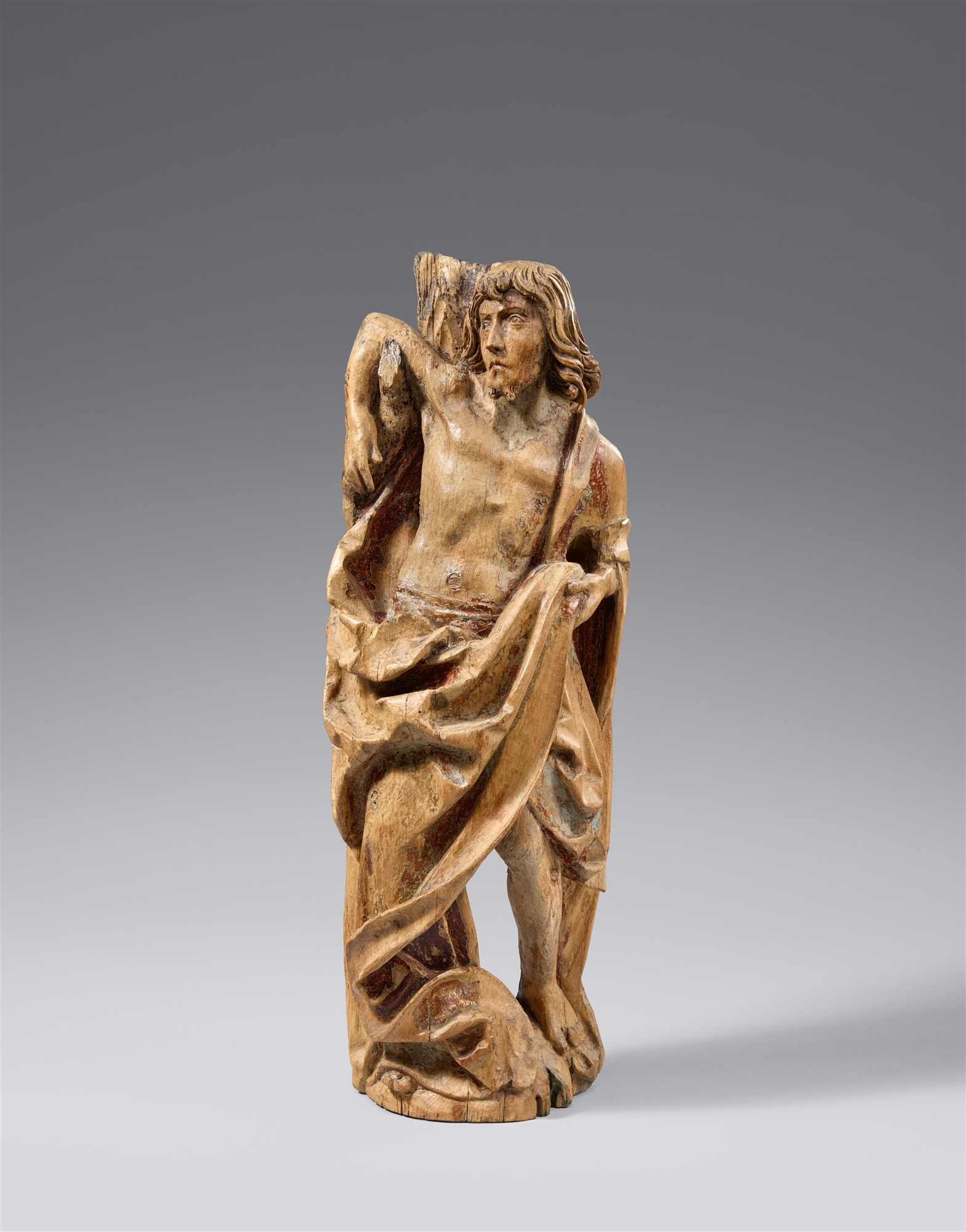 A carved limewood figure of Saint Sebastian by Jakob Maurus