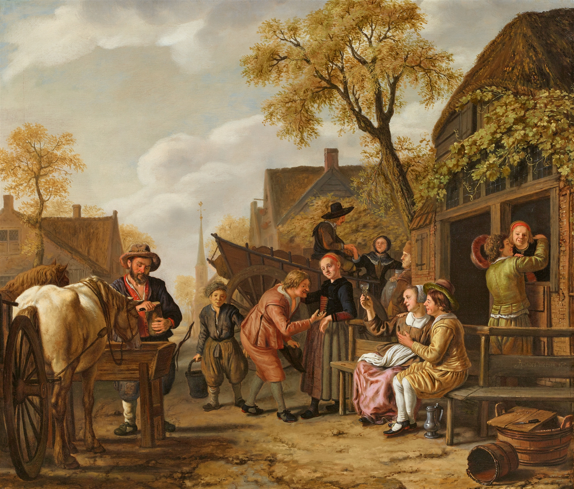 Jan Victors, Merry Company by a Tavern