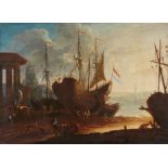 Adrian van der Cabel, circle of, Southern Harbour with Ship Builders
