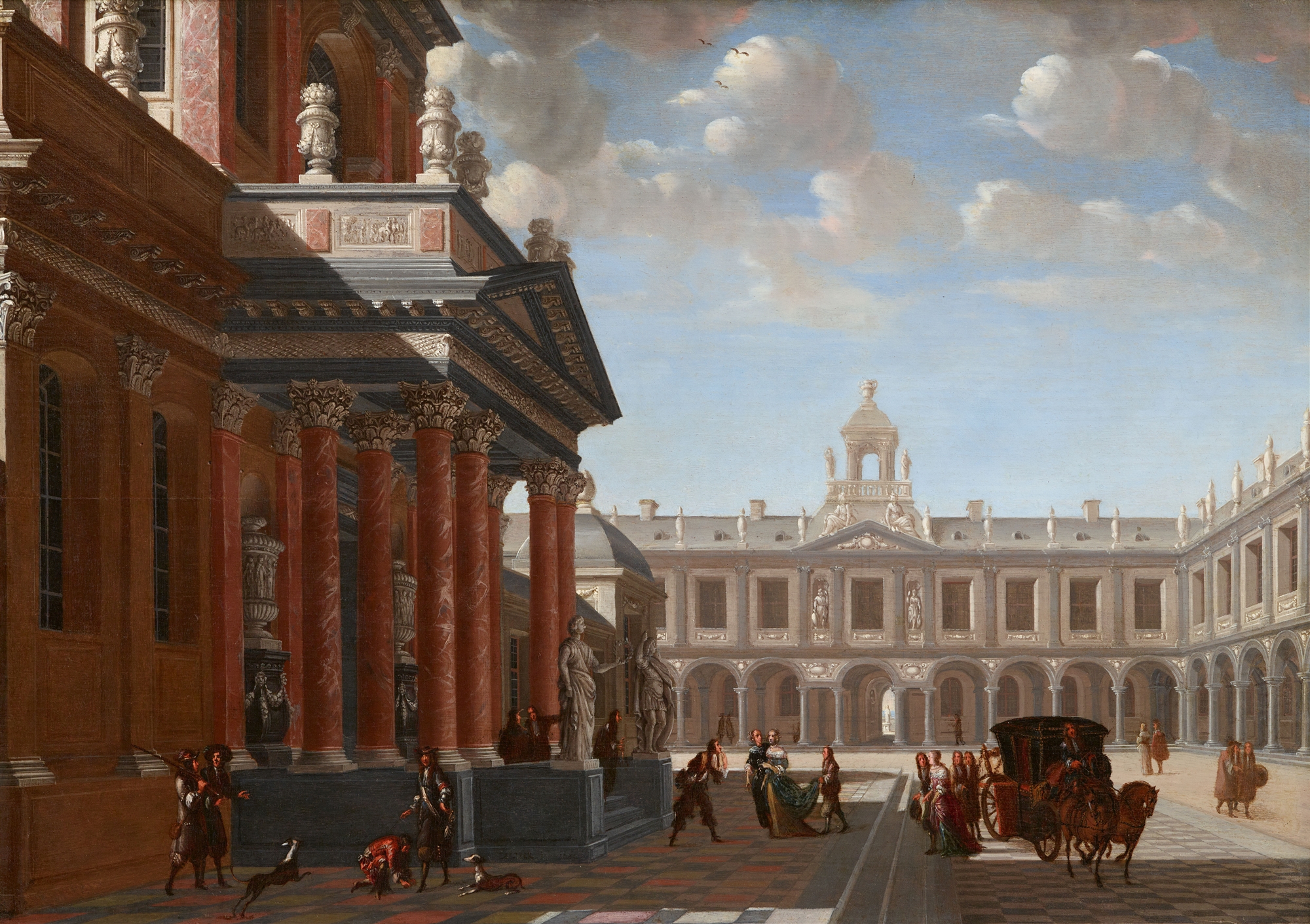 Daniel de Blieck, View of a Palace with Elegrant Figures