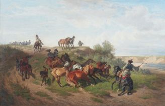 Heinrich Lang, Wildpferde in der Puszta