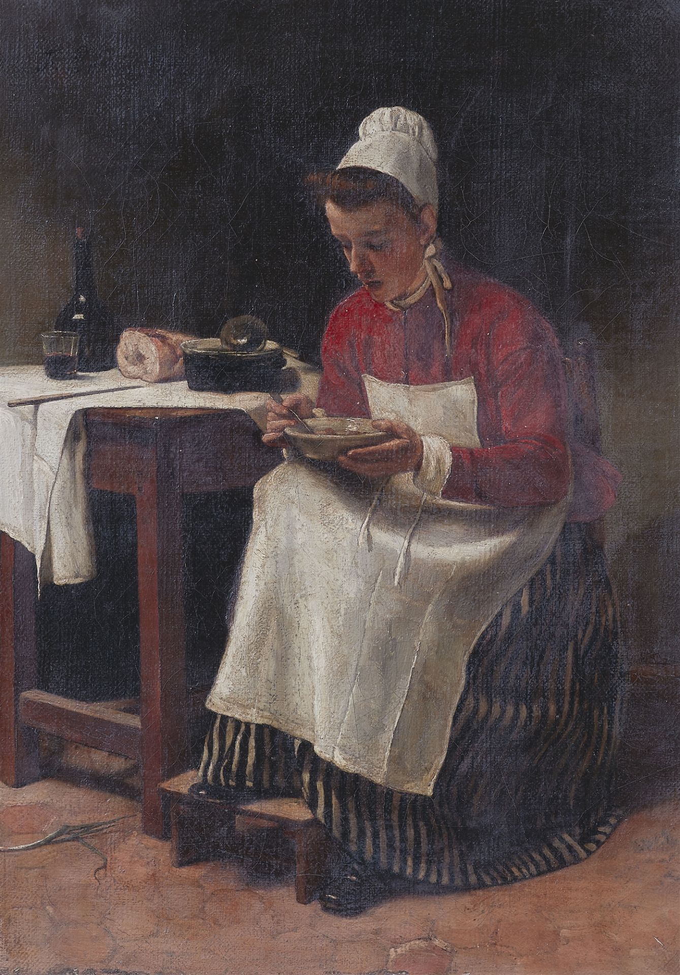 François Bonvin, Das Hausmädchen beim Mittagsmahl