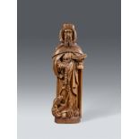 A Maasland carved wood figure of St Anthony, first quarter 16th century