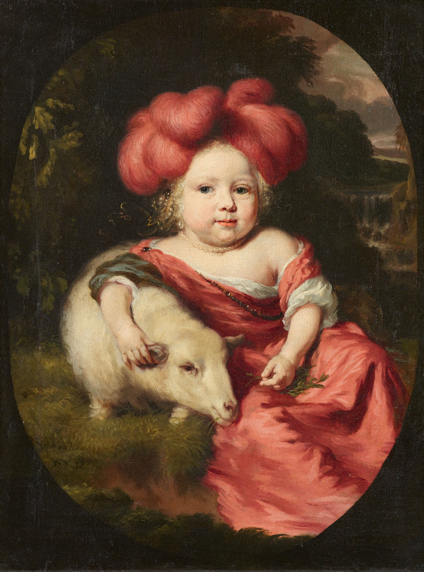 Nicolaes Maes, Portrait of a Boy with a Lamb