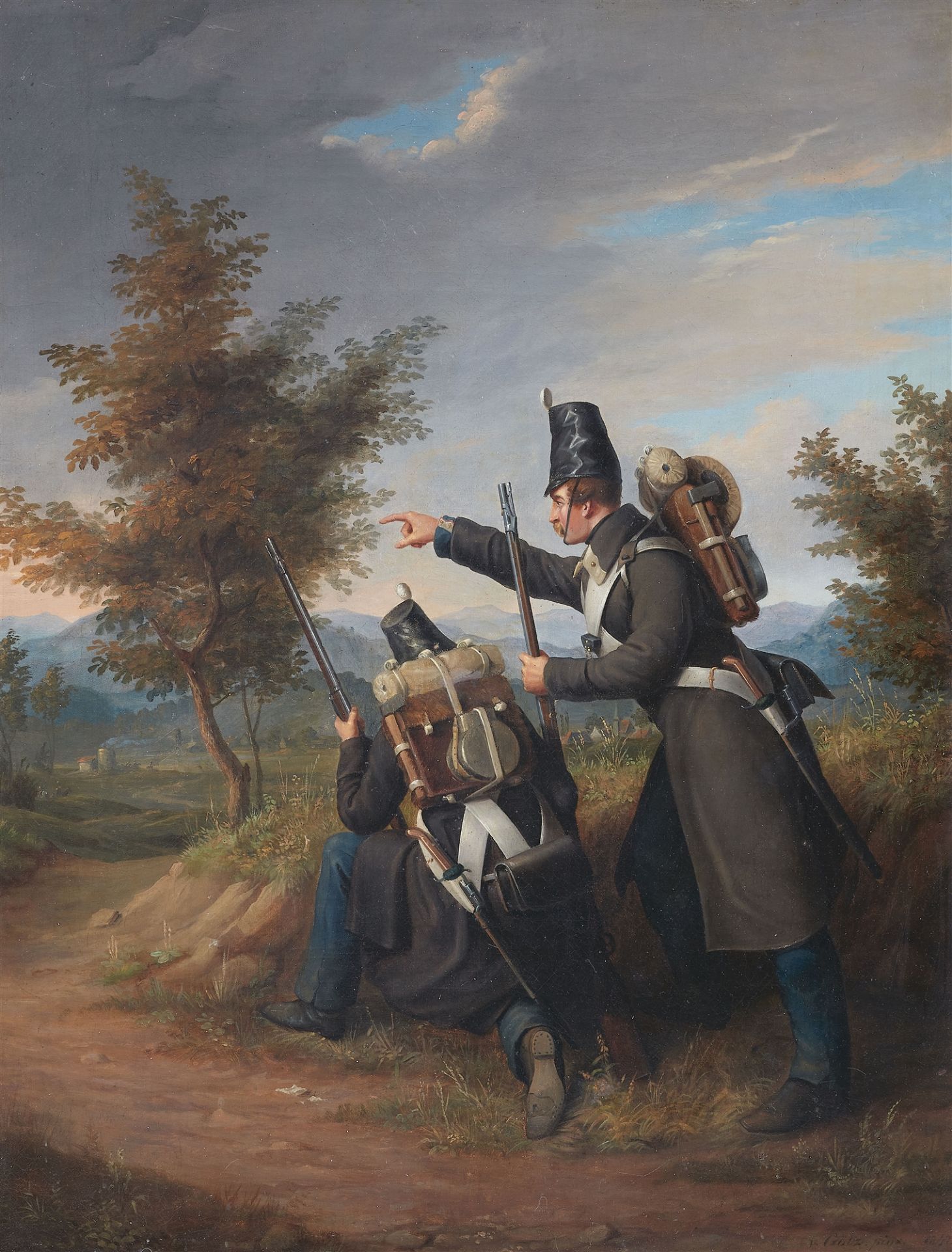Carl Theodor von Götz, Zwei Soldaten im Feld