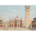 Antonietta Brandeis, Paar Venedigansichten:, Piazza San Marco mit Basilica di San Marco , Riva degli