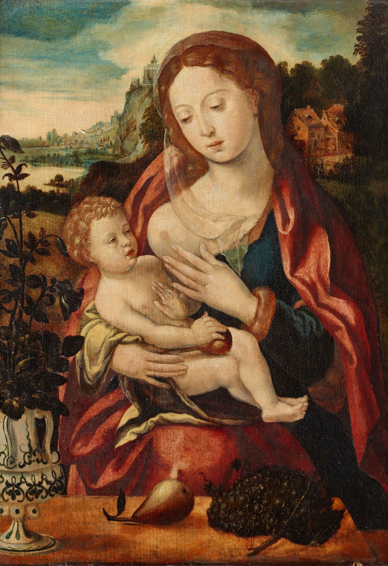 Master of the Parrot, The Virgin and Child in a Landscape