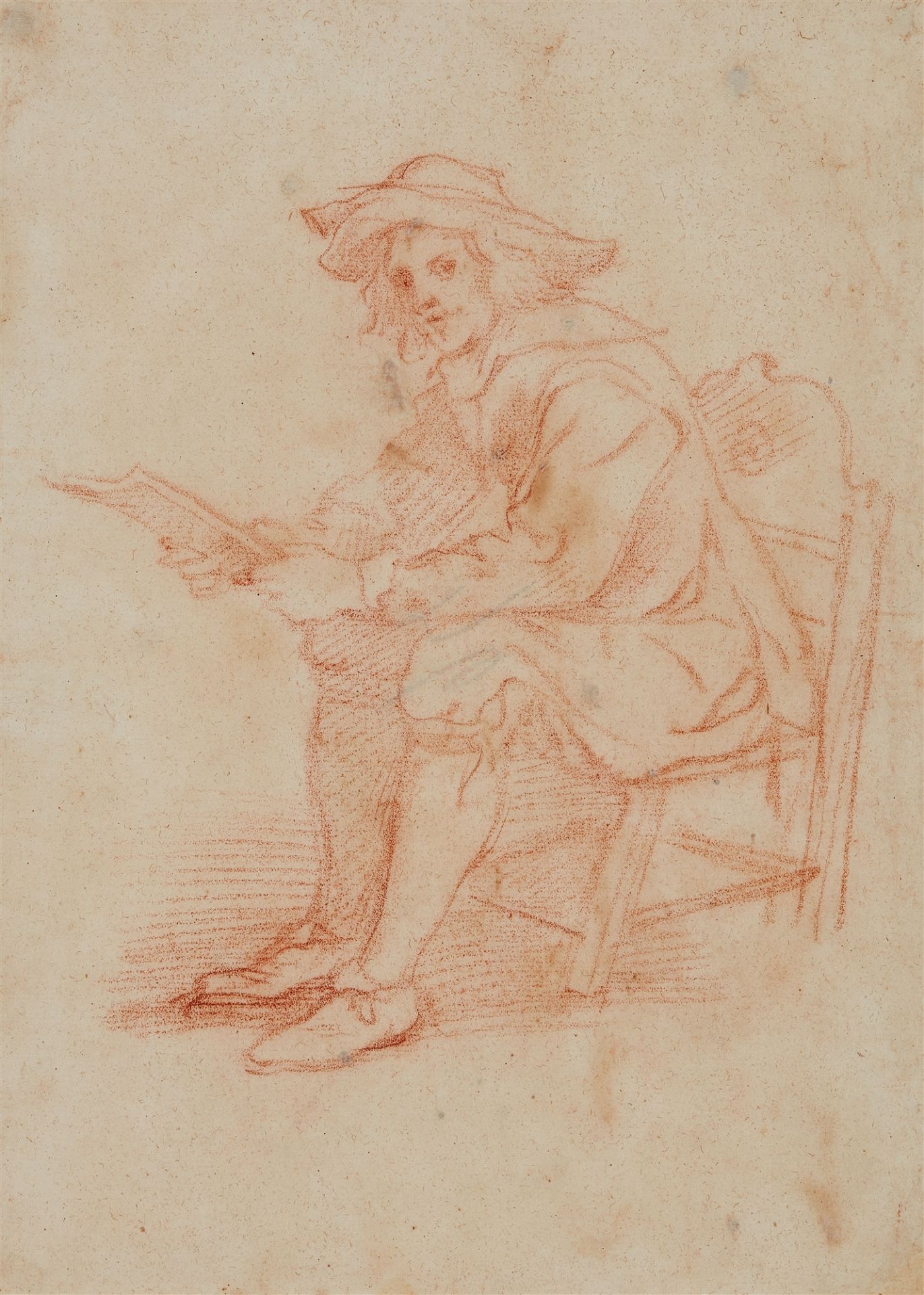 Baldassare Franceschini, called Il Volterrano, Young man reading on a chair