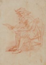 Baldassare Franceschini, gen. Il Volterrano, Junger Mann auf einem Stuhl lesend