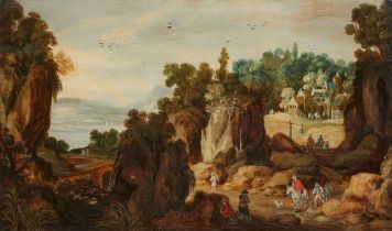 Philippe de Momper, Felslandschaft mit Blick auf ein Dorf