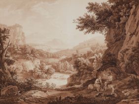 Albert Christoph Dies, Südliche Landschaft mit Satyr und einer Schäferin