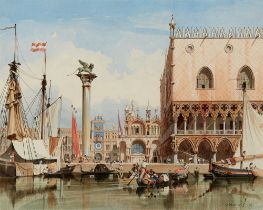 Carl Friedrich Heinrich Werner, Ansicht von Venedig mit Blick auf den Dogenpalast und die Basilica d