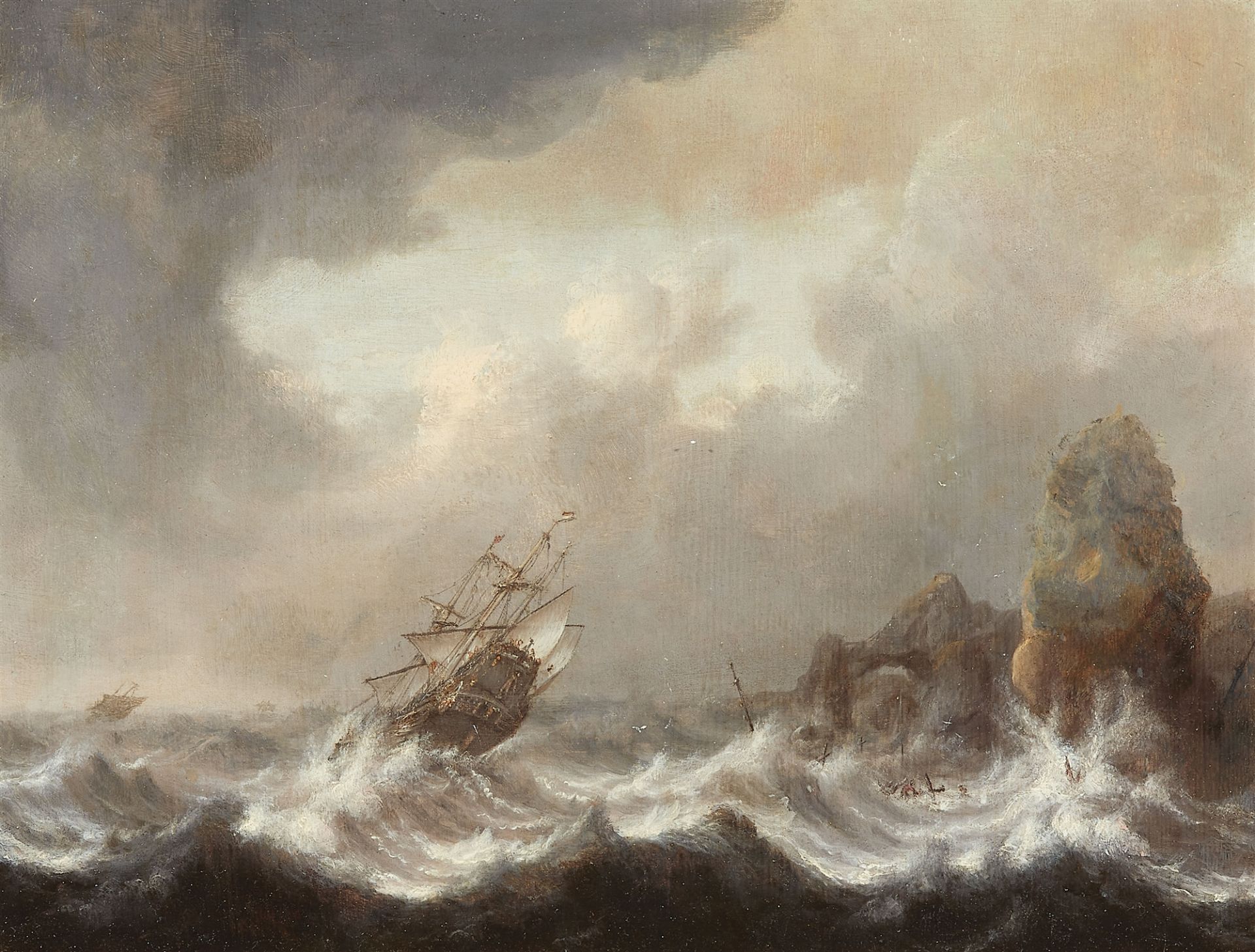 Hendrick Staets, attributed to, Ships Wrecked on a Rocky Coast
