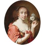 Charles Beaubrun, zugeschrieben, Henri Beaubrun, zugeschrieben, Bildnis einer Dame mit einer Rose