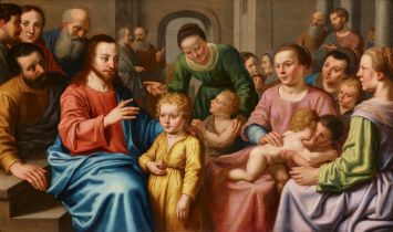 Niederländischer Meister um 1600/1610, Lasset die Kinder zu mir kommen