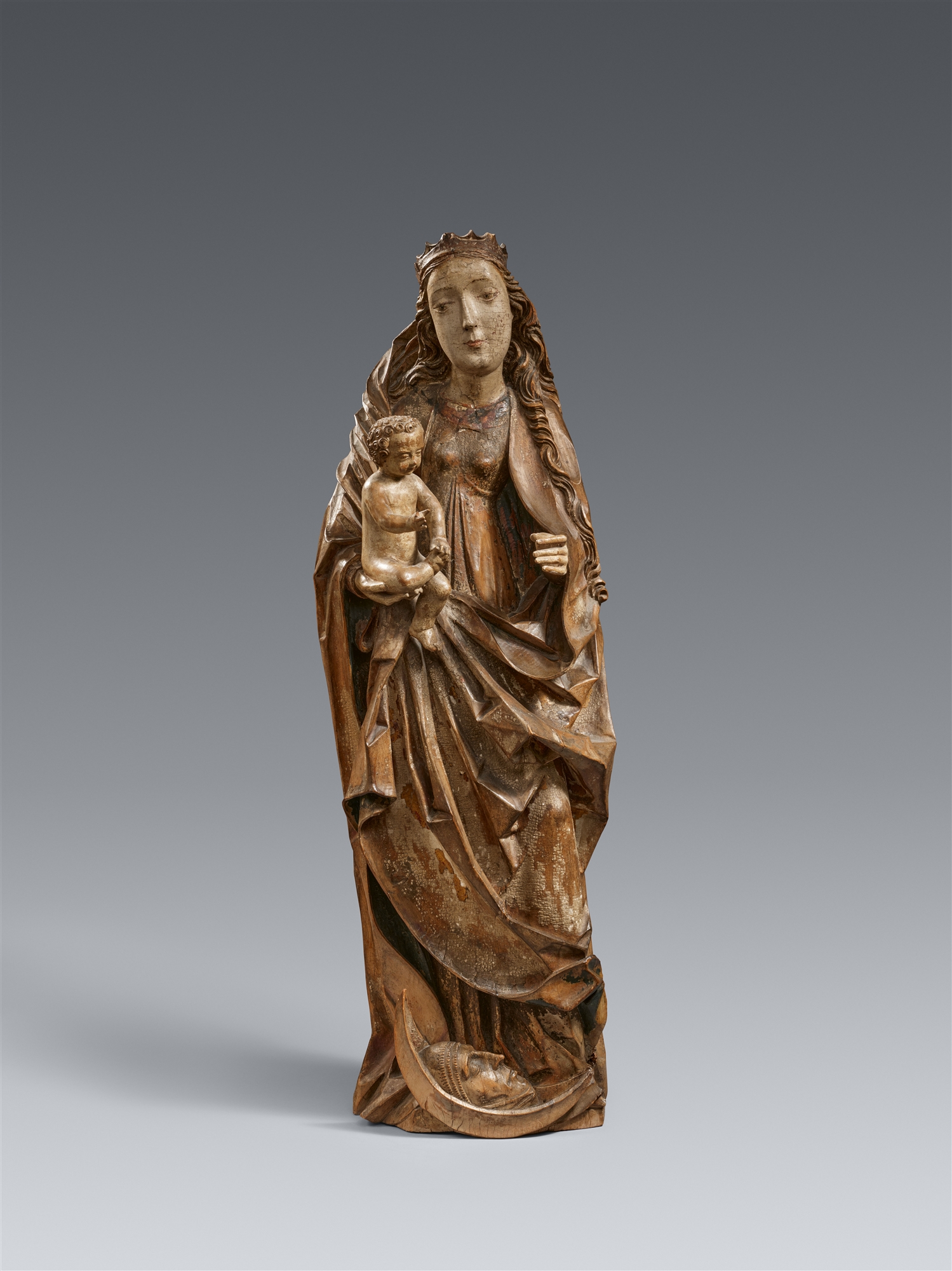 A carved wood figure of the Virgin and Child, Franconia, late 15th century