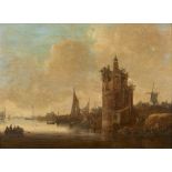 Jan van Goyen, Alter Turm an einem Flussufer