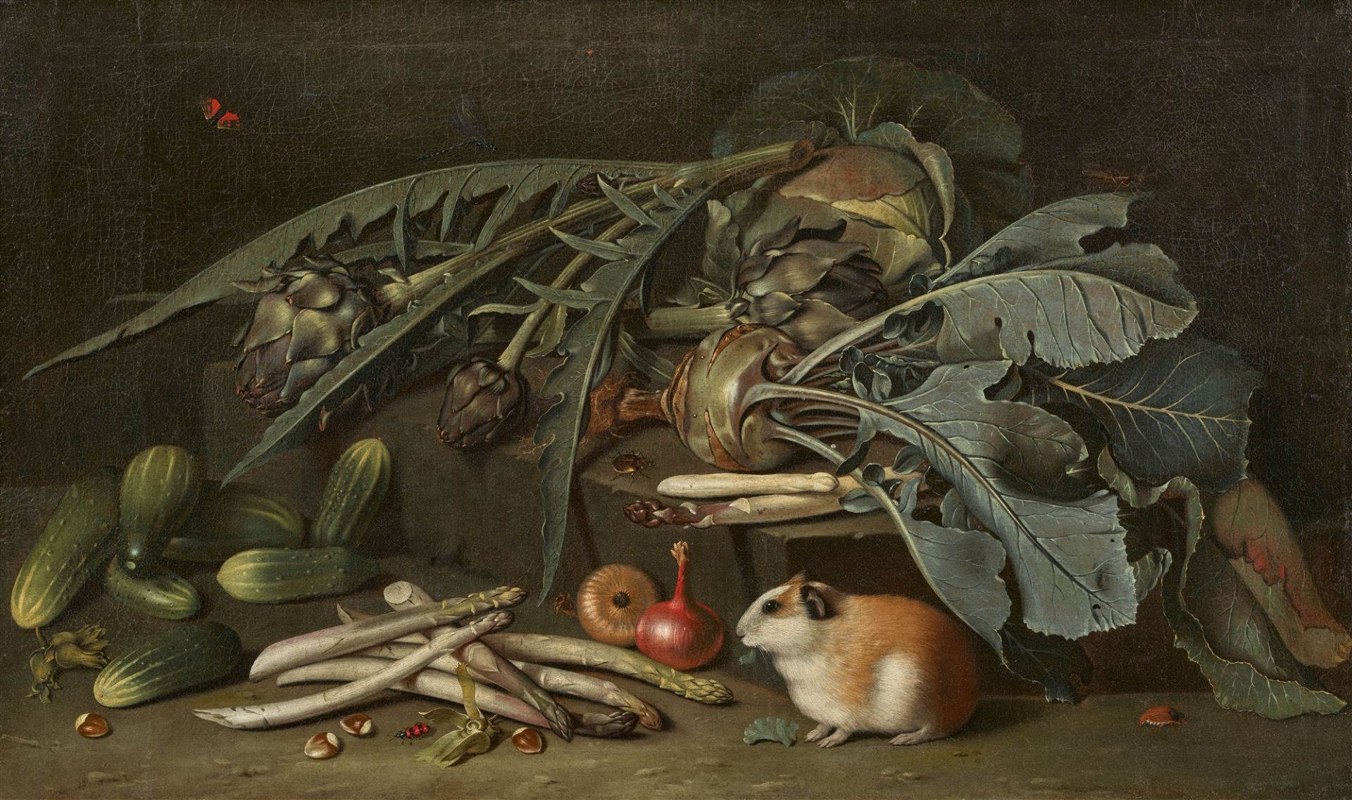 Jakob Samuel Beck, Gemüsestillleben mit einem Kaninchen, Gemüsestillleben mit einem Meerschweinchen - Bild 2 aus 2