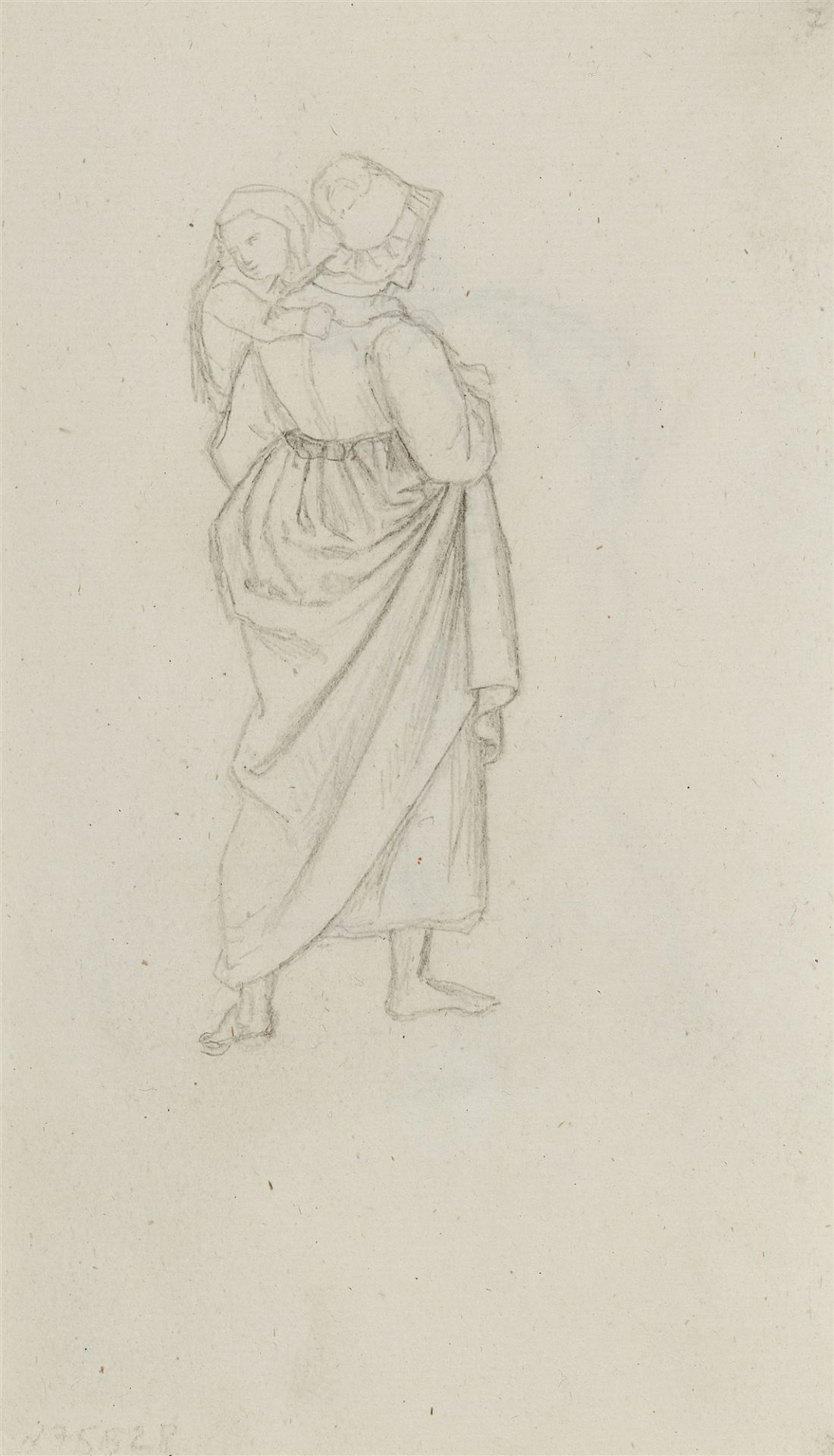 Georg Friedrich Kersting, Rückenfigur einer Frau mit Kind