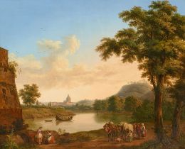 Jacob Philipp Hackert, Blick auf den Tiber und St. Peter vom Ponte Milvio