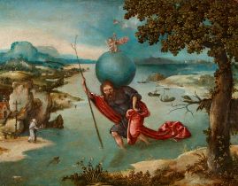 Flämischer Meister des 16. Jahrhunderts, Der Heilige Christophorus trägt das Christuskind