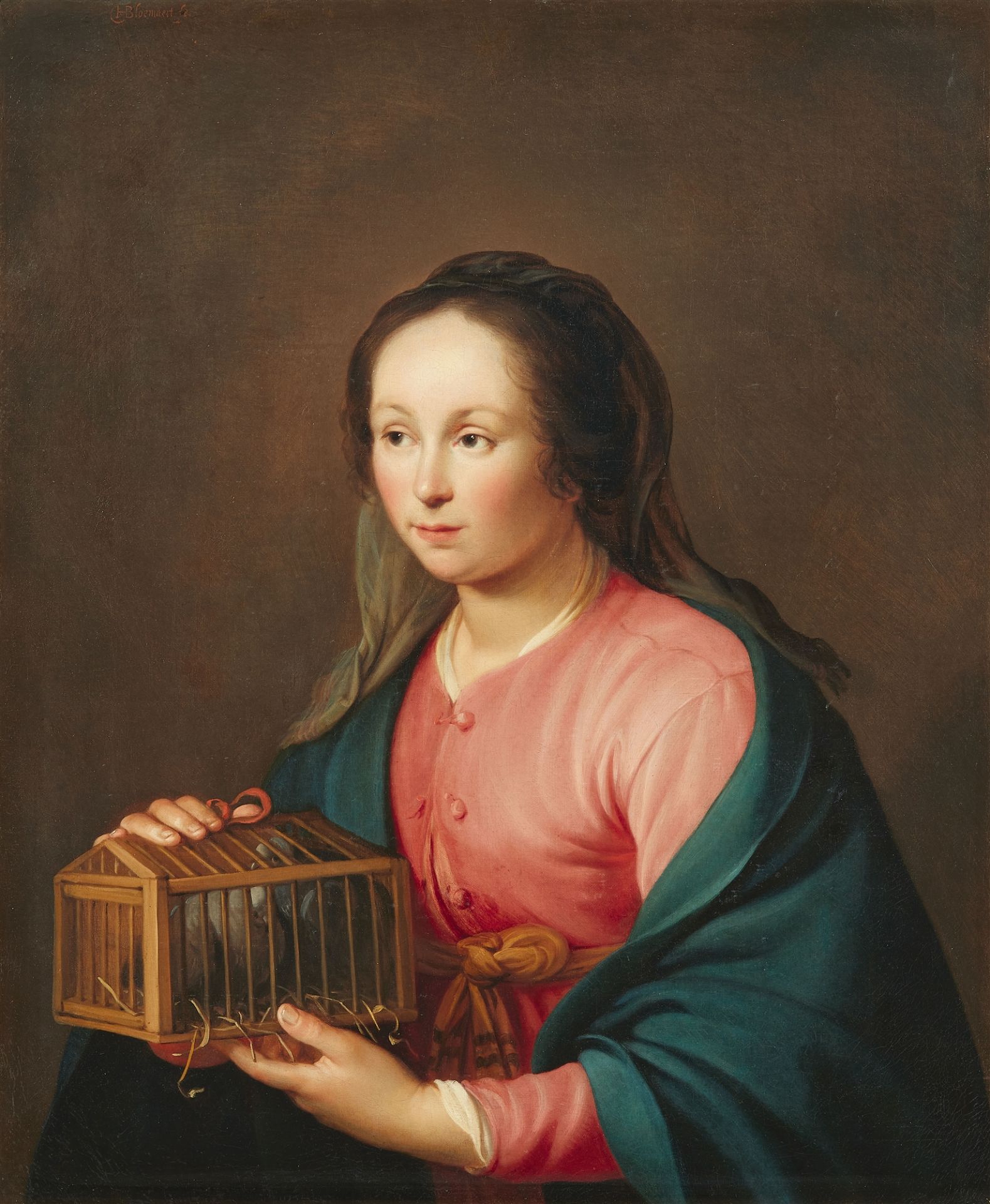 Hendrick Bloemaert, Young woman with birdcage