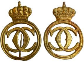 LOT OF 2. CAROL II CAP BADGES