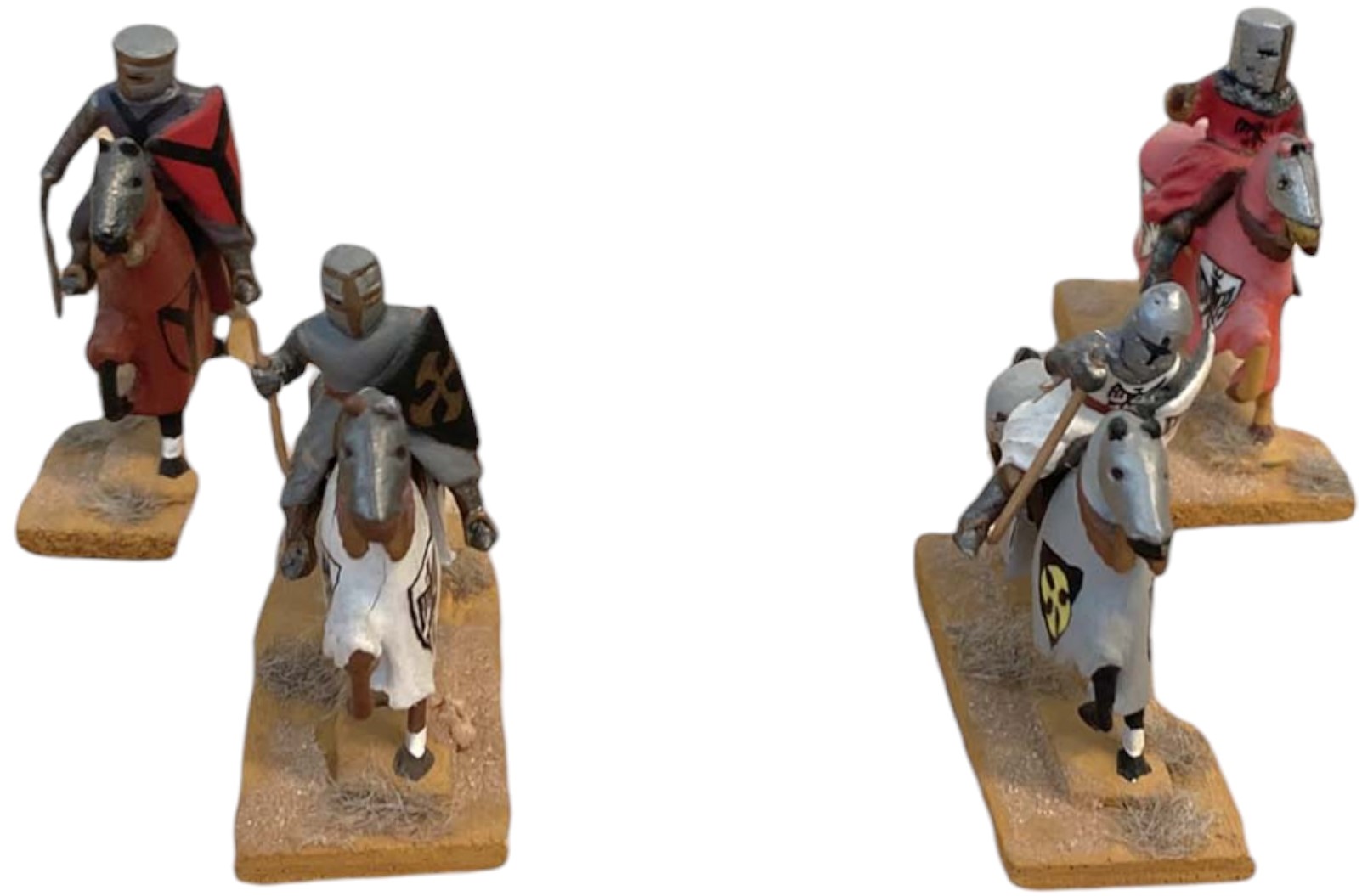 SET OF 4 SMALL LEAD MEDIEVAL THEME TOY SOLDIERS