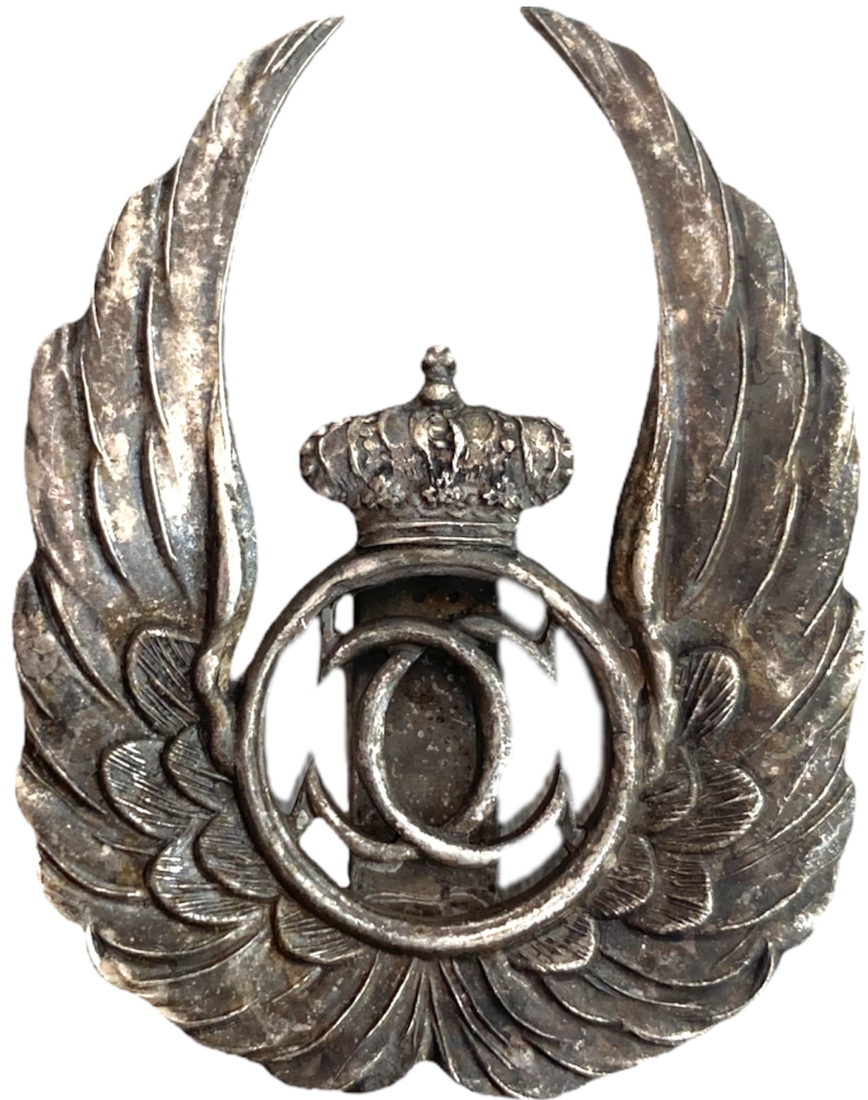 OBSERVER BADGE, KING CAROL II MODEL WITH A CUT-OUT CHIP 1931-1940