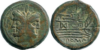 Anonymous Ã† As (34 mm, 38,36 g), Rome, 187-155 BC