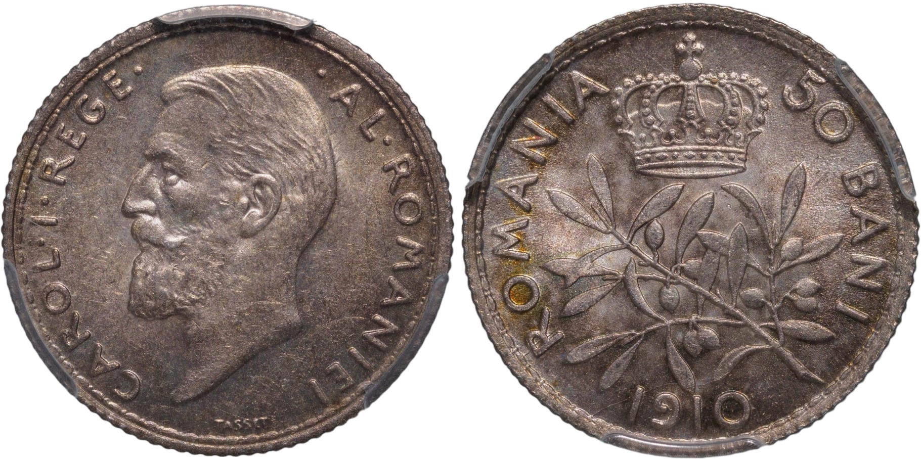 Carol I (1881-1914) 50 Bani 1910, Brussels mint