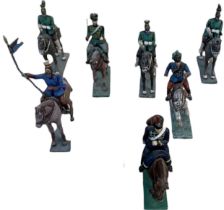 SET OF 7 LEAD FRENCH MOUNTED TOY SOLDIERS