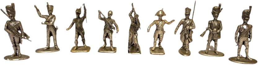 Set of 9 French Lead Toy Soldiers