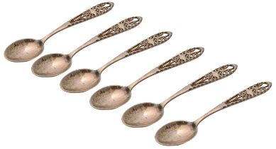 Silver tea spoons Set, 6 pieces.