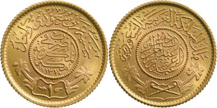 Abd al-'Aziz.(AH 1350/1-1373 / AD 1932-1952), Pound â€“ Sovereign AH 1370(1950)