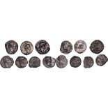 Augustus (31 B.C. - 14 A.D.) and Tiberius (14 - 37 A.D.) Denarii, Silver, Lot of 7