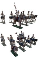 SET OF 9 LEAD TOY SOLDIERS FRENCH HORSE GRENADIERS