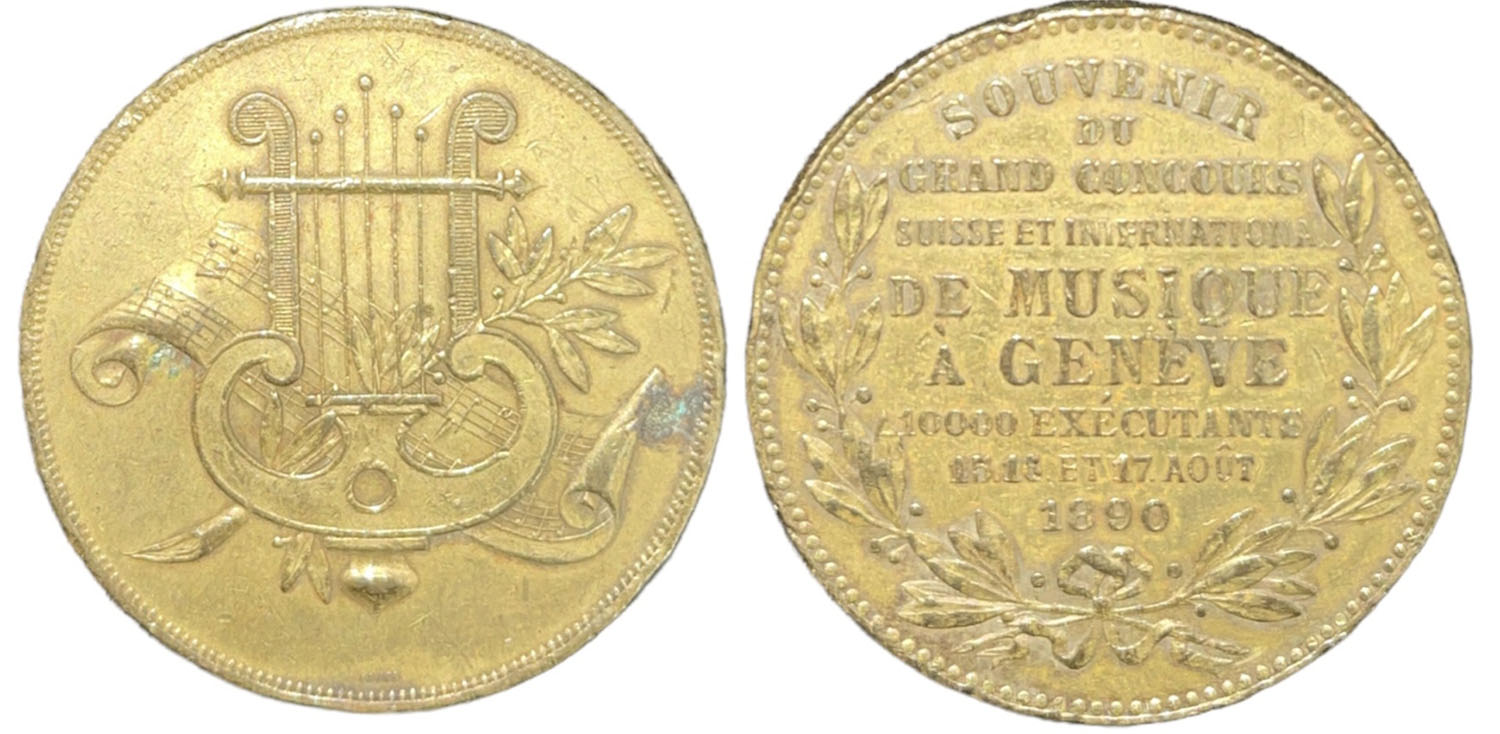 Geneva Souvenir Medal for the Grand International Music Competition, 1890