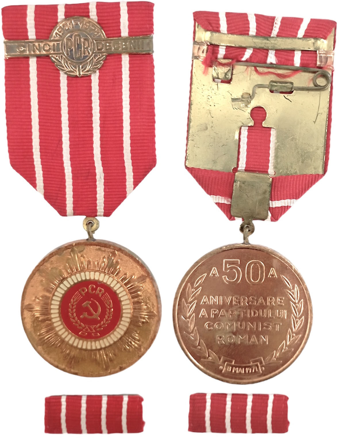 MEDAL FOR THE 50th ANNIVERSARY OF THE FOUNDATION OF THE COMUNIST PARTY, instituted in 1971.