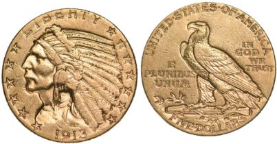 5 Dollars 1913 S "Indian Head", San Francisco mint